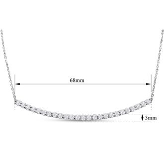 2 Carat Diamond Smile Necklace In 14K White Gold With 22 Inch Adjustable Chain