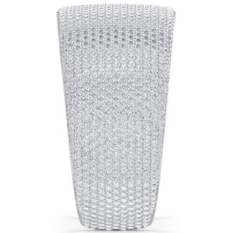 29 Carat Diamond Bangle Bracelet In 14K White Gold, 1.20 Inches Wide