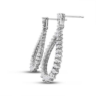 Diamond Drop Earrings: 5 Carat Diamond Drop Earrings In 14K White Gold, 1 1/2 Inches