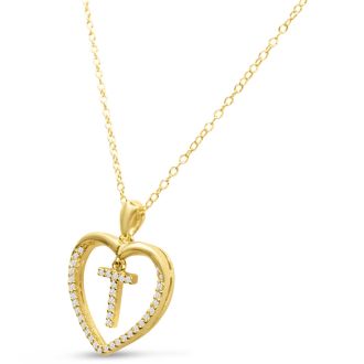 Letter T 1/5ct Diamond Initial Necklace In Yellow Gold Over Sterling Silver, 16 Inches