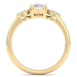 2 Carat Cushion Cut Diamond Engagement Ring In 14K Yellow Gold