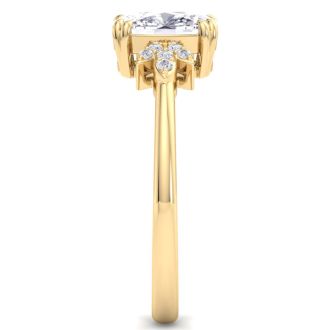 2 Carat Cushion Cut Diamond Engagement Ring In 14K Yellow Gold