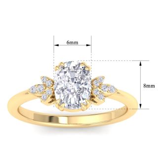 2 Carat Cushion Cut Diamond Engagement Ring In 14K Yellow Gold