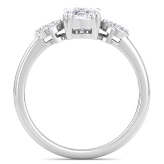 2 Carat Cushion Cut Diamond Engagement Ring In 14K White Gold