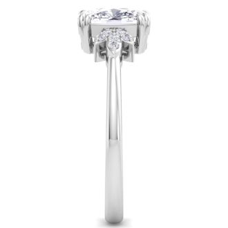 2 Carat Cushion Cut Diamond Engagement Ring In 14K White Gold