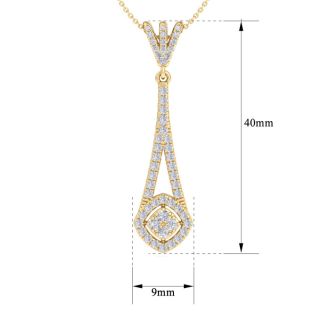 1/2 Carat Diamond Chandelier Necklace In 14 Karat Yellow Gold, 18 Inches