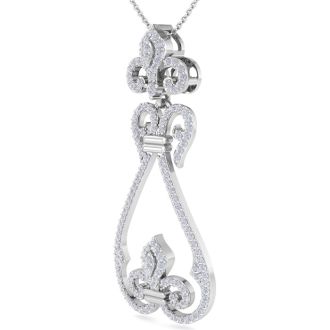 3/4 Carat Diamond Chandelier Necklace In 14 Karat White Gold, 18 Inches
