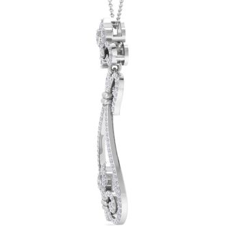 3/4 Carat Diamond Chandelier Necklace In 14 Karat White Gold, 18 Inches