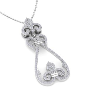 3/4 Carat Diamond Chandelier Necklace In 14 Karat White Gold, 18 Inches