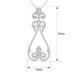 3/4 Carat Diamond Chandelier Necklace In 14 Karat White Gold, 18 Inches