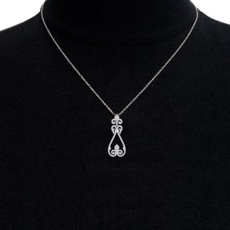 3/4 Carat Diamond Chandelier Necklace In 14 Karat White Gold, 18 Inches