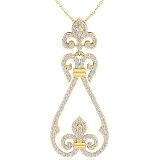 3/4 Carat Diamond Chandelier Necklace In 14 Karat Yellow Gold, 18 Inches