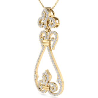 3/4 Carat Diamond Chandelier Necklace In 14 Karat Yellow Gold, 18 Inches
