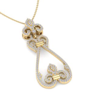 3/4 Carat Diamond Chandelier Necklace In 14 Karat Yellow Gold, 18 Inches