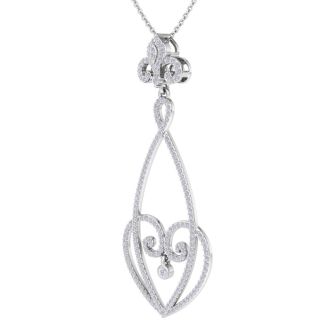 1 Carat Diamond Chandelier Necklace In 14 Karat White Gold, 18 Inches