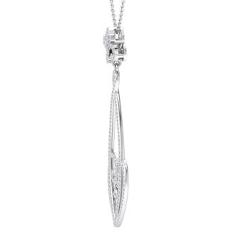 1 Carat Diamond Chandelier Necklace In 14 Karat White Gold, 18 Inches