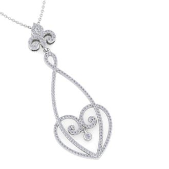 1 Carat Diamond Chandelier Necklace In 14 Karat White Gold, 18 Inches