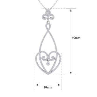1 Carat Diamond Chandelier Necklace In 14 Karat White Gold, 18 Inches