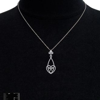1 Carat Diamond Chandelier Necklace In 14 Karat White Gold, 18 Inches