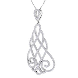 1 1/2 Carat Diamond Chandelier Necklace In 14 Karat White Gold, 18 Inches