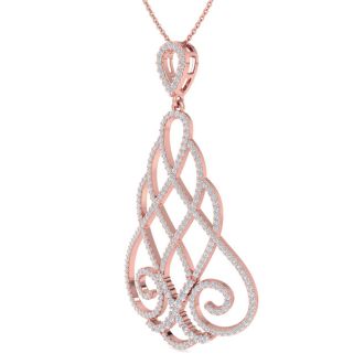 1 1/2 Carat Diamond Chandelier Necklace In 14 Karat Rose Gold, 18 Inches