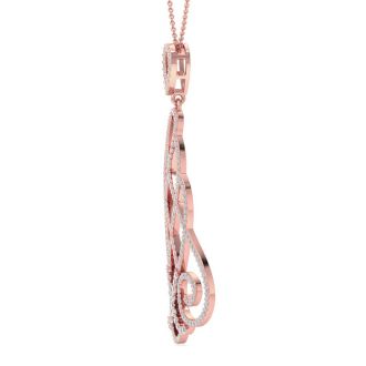 1 1/2 Carat Diamond Chandelier Necklace In 14 Karat Rose Gold, 18 Inches