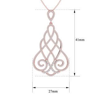 1 1/2 Carat Diamond Chandelier Necklace In 14 Karat Rose Gold, 18 Inches