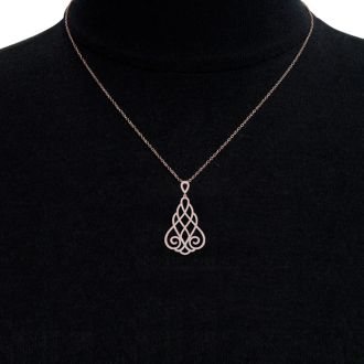 1 1/2 Carat Diamond Chandelier Necklace In 14 Karat Rose Gold, 18 Inches