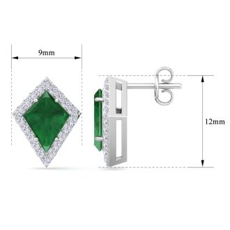 Emerald Earrings: 2 1/5 Carat Emerald and Diamond Earrings