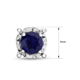 1 Carat Sapphire Miracle Stud Earrings In 14 Karat White Gold. Brand New And Super-Hot!