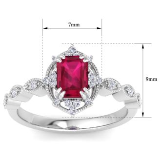 Ruby Ring: 2 Carat Ruby and Diamond Ring