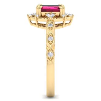 Ruby Ring: 2 Carat Ruby and Diamond Ring