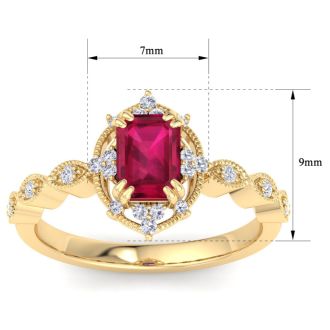 Ruby Ring: 2 Carat Ruby and Diamond Ring