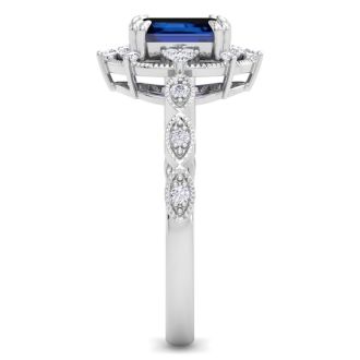 Sapphire Ring: 2 Carat Sapphire and Diamond Ring