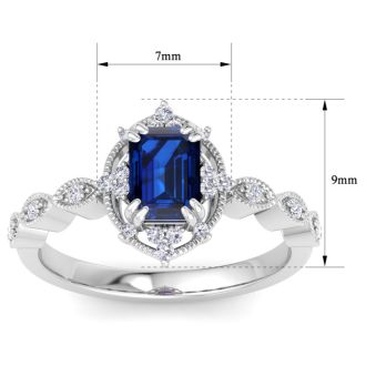 Sapphire Ring: 2 Carat Sapphire and Diamond Ring