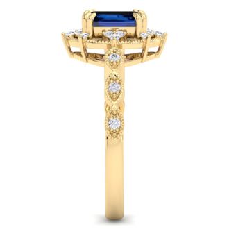 Sapphire Ring: 2 Carat Sapphire and Diamond Ring