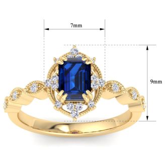Sapphire Ring: 2 Carat Sapphire and Diamond Ring