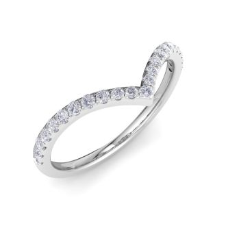 1/3 Carat Moissanite Band 14K White Gold
