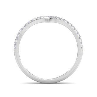 1/3 Carat Moissanite Band 14K White Gold