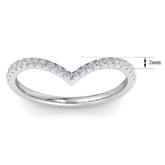 1/3 Carat Moissanite Band 14K White Gold