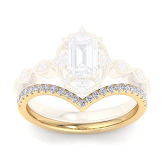 1/3 Carat Moissanite Band 14K Yellow Gold