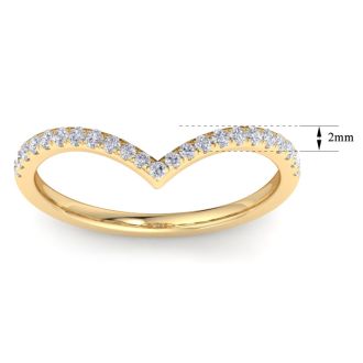 1/3 Carat Moissanite Band 14K Yellow Gold