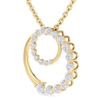 2 Carat Diamond Circle Necklace In 14 Karat Yellow Gold, 18 Inches