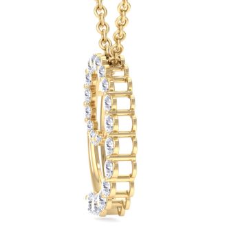 2 Carat Diamond Circle Necklace In 14 Karat Yellow Gold, 18 Inches