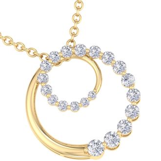 2 Carat Diamond Circle Necklace In 14 Karat Yellow Gold, 18 Inches