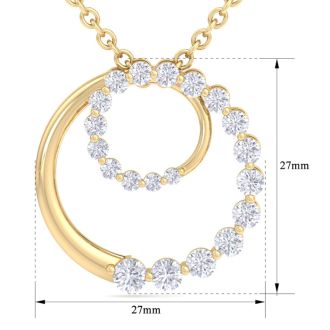 2 Carat Diamond Circle Necklace In 14 Karat Yellow Gold, 18 Inches