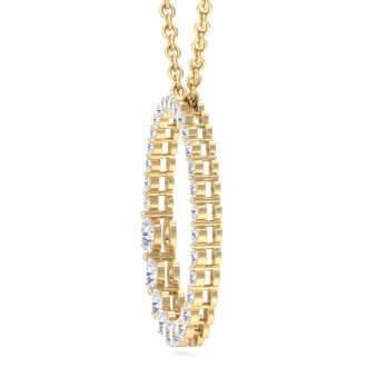 2 Carat Diamond Circle Necklace In 14 Karat Yellow Gold, 18 Inches