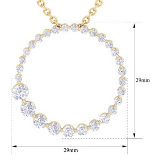 2 Carat Diamond Circle Necklace In 14 Karat Yellow Gold, 18 Inches