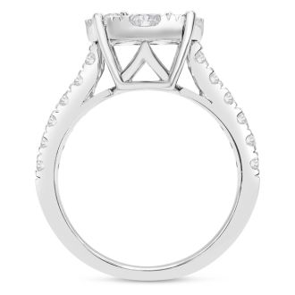 2 Carat Lab Grown Diamond Engagement Ring In 14K White Gold