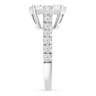 2 Carat Lab Grown Diamond Engagement Ring In 14K White Gold